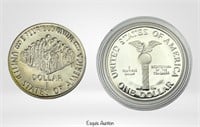 2 US Silver Dollar Coins- 1989 S & 1987 S