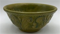 Green Yellow Ware Bowl W/ Design