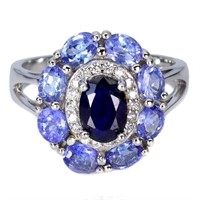 Natural Sapphire & Tanzanite Ring