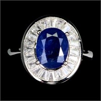 Natural Intense Blue Sapphire Ring