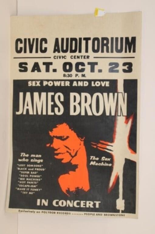Vintage James Brown Concert Poster Civic