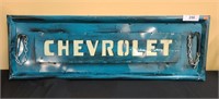 Steel Chevrolet tailgate art, 34" x 12"