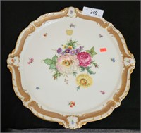 Antique Bavarian platter with gold trim