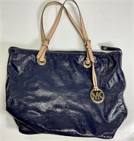 Authentic Michael Kors navy blue tote handbag