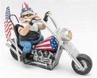 WMG Patriotic Gnome On Motorcycle Resin