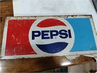 1 metal Pepsi sign 22 x 10