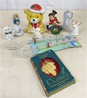 Christmas Figurine Decor Lot-Zrike Pewter, Lefton