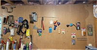 All tools on wall pegboard not included