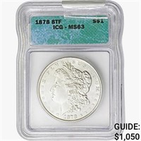 1878 8TF Morgan Silver Dollar ICG MS63