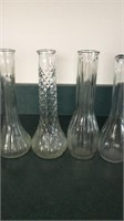 4 Glass Vases Inc Hoosier Glass