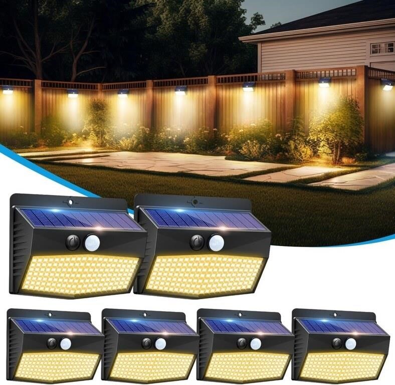 Peasur 6 Pack 138 LED Solar Lights Waterproof