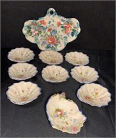 Lot of 10 Pieces of Hand Painted Italian Pottery