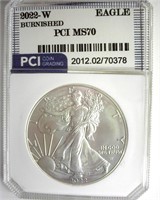 2022-W Silver Eagle PCI MS70 Burnished