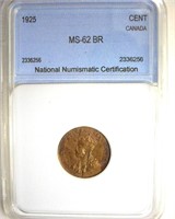 1925 Cent NNC MS62 BR Canada