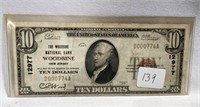$10 National Currency Woodbine N.B. N.J. VF 1929