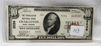 $10 National Currency Charleston N.B. W.V. T.2 XF