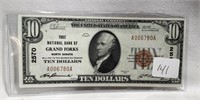$10 National Currency National Bank of Grand