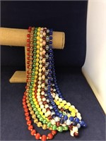 Collection of Vintage Satin Bead Necklaces