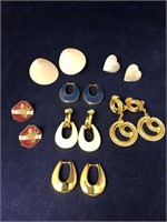 Vintage Interchangeable Hoops & Enamel Earrings