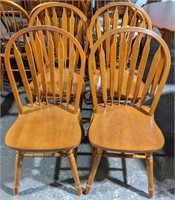 (L) Oak Dining Chairs. Bidding on one times the