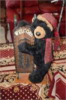 Bear with Sled Welcome Sign