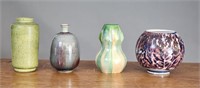 FOUR PIECES OF ARTS AND CRAFTS POTTERY