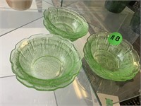 6 Depression Glass Bowls