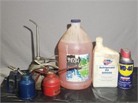 Metal Oil Cans, Windshield Washer Fluid, WD-40