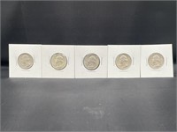 "5" Pre 1964 Washington Silver Quarters