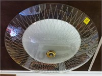 Etched Glass Mid Century Modern Ceiling Lamp