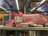 Barbie bus and Barbie jet plane.