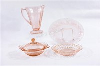 Footed Pitcher & Oval Tray by Jeannette