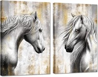 2 Pieces Horse Canvas Wall Art 16x24inchx2pcs