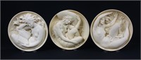 3 pcs Sergio Benvenuti Alabaster Relief Plaques