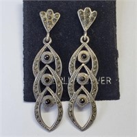 $280, S.Silver Marcasite Antique Earrings