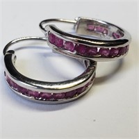 $300, S.Silver Genuine Ruby Earrings