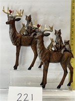 Ceramic deer & friends decor; see photos