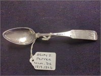 Delaware Silversmith Henry J. Pepper Teaspoon