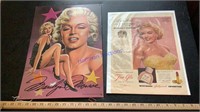 Marilyn Monroe tin sign & Magazine ad