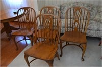 4 Solid Oak Nichols & Stone Chairs