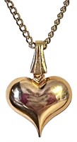 Striking Goldtone Heart Necklace