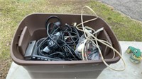 Tote Full Of Electronics Extension Cords Surge