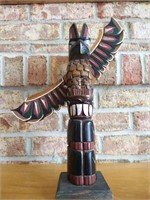 Marlen Alphonse carved wood totem pole figure