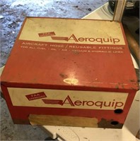 Old Metal AEROQUIP box and Light Bulbs