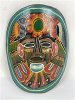 Vintage Handpainted Mexican Folk Art Clay Mask