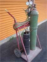 Oxy/ Acetelyne torch set, cart, hoses