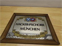 Hacker-Pschorr German beer mirror sign.