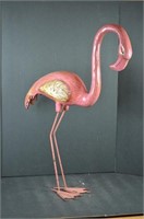 Papier Mache Flamingo on Metal Feet