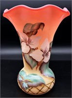 Gorgeous Fenton Burmese Trillium Vase Hp By L