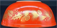 Vintage Promotional  Pyrex Red Golden Leaf Large